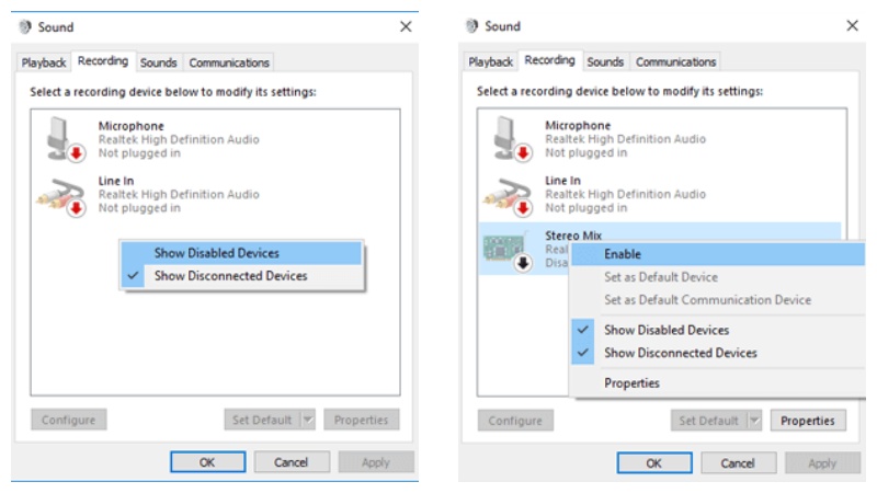 Enable Stereo Mix