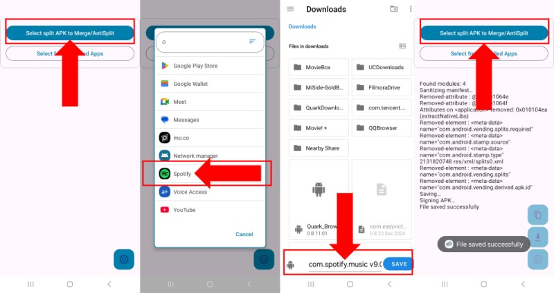Open AntiSplit-M to Extract Spotify APK