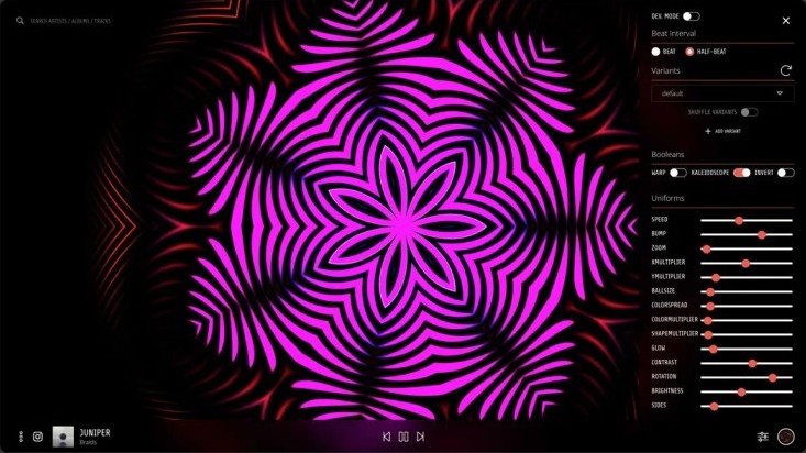 Kaleidosync Spotify music visualizer