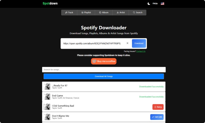 Spotdown Free Full Spotify Album Downloader