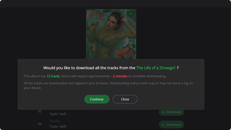 Download Spotify albums with Spotidownloader