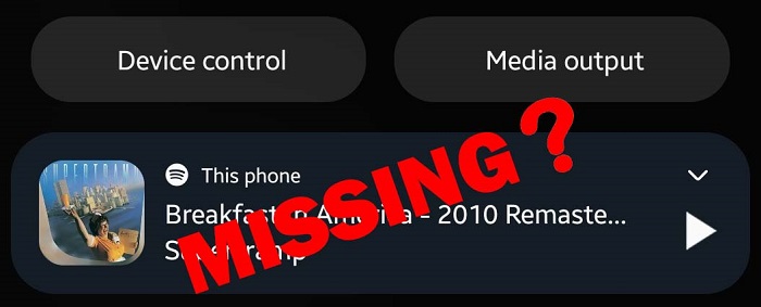Spotify controls are not showing on lock screen