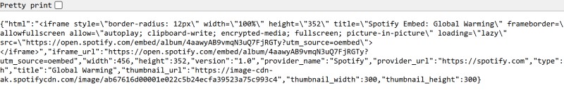 Spotify oEmbed URL