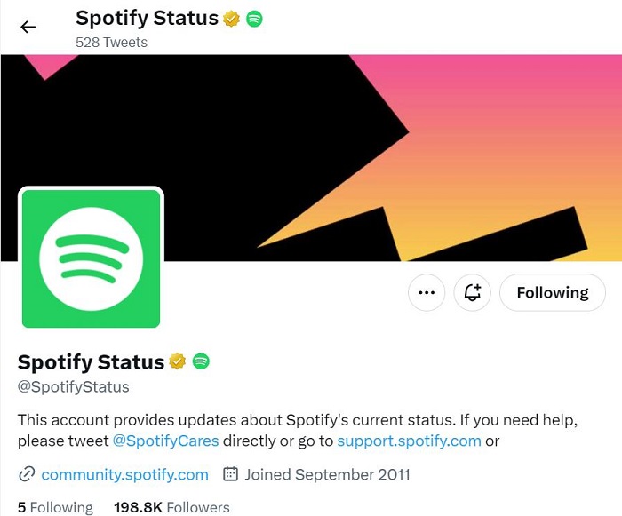 Spotify status Twitter