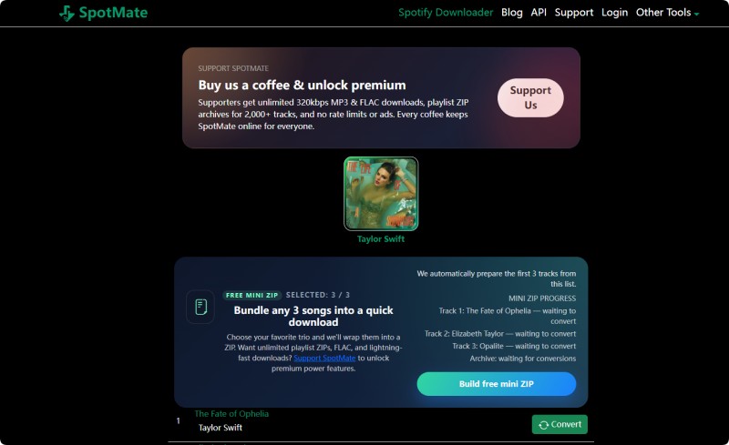 Download Spotify albums Using SpotMate