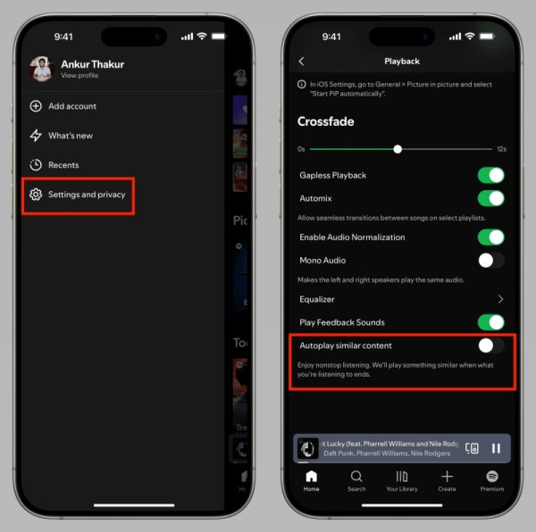 Turn off autoplay on Spotify