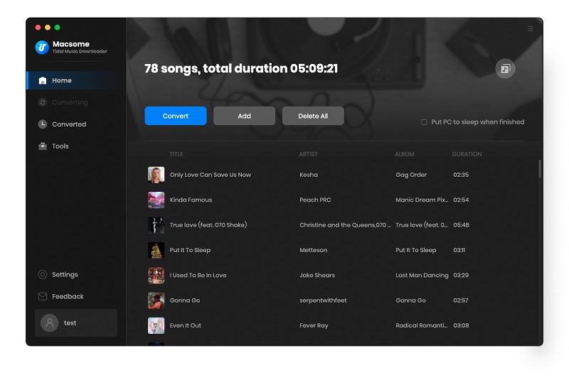 Add Tidal music to download in batch