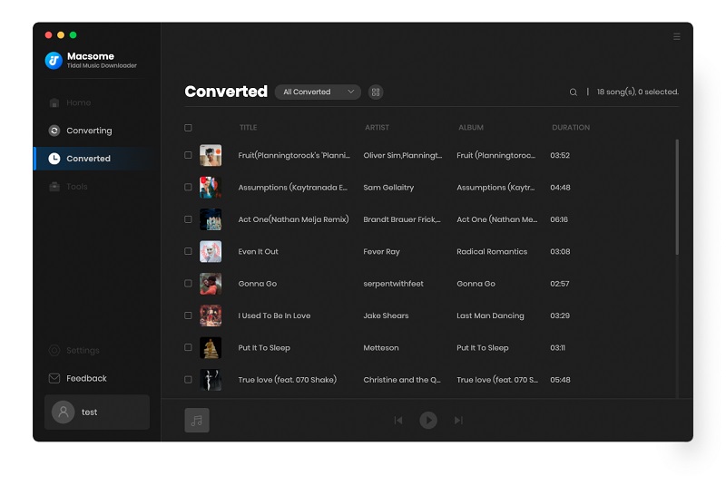 find the converted tidal music