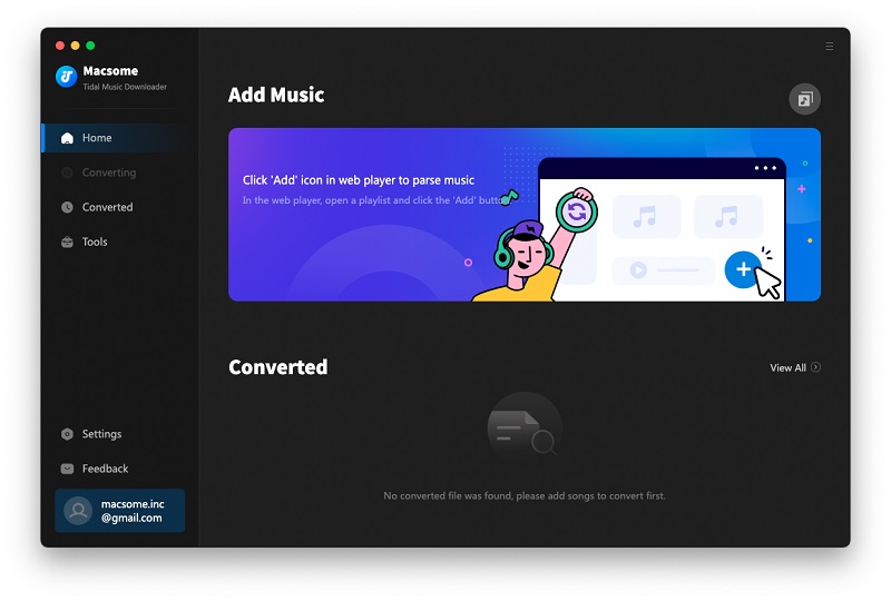 Interface of tidal music Downloader for Mac