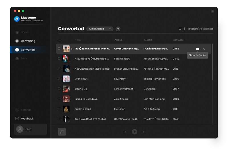 find the converted tidal music locally