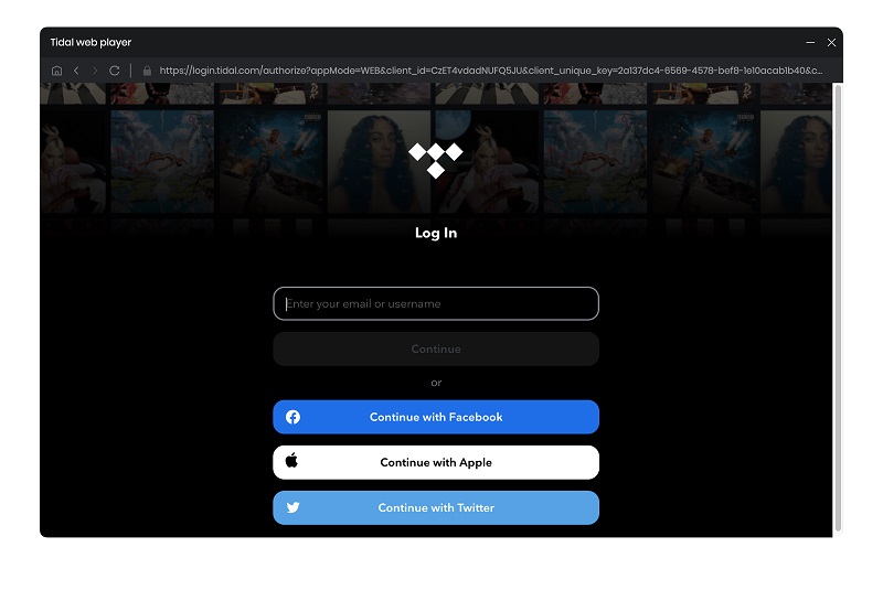 sign in to tidal web player