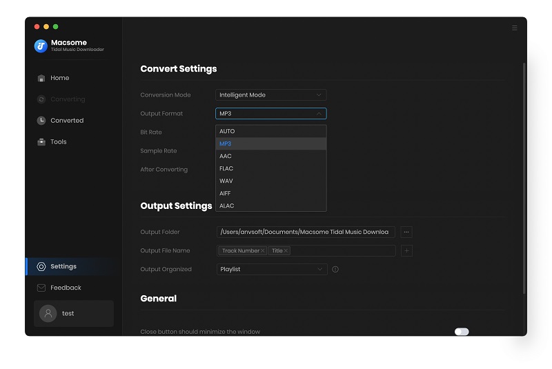 Set output format