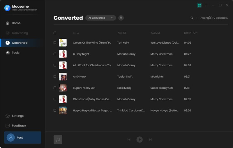 find the converted tidal music