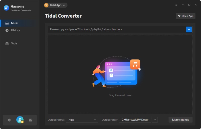 Interface of Tidal app download mode