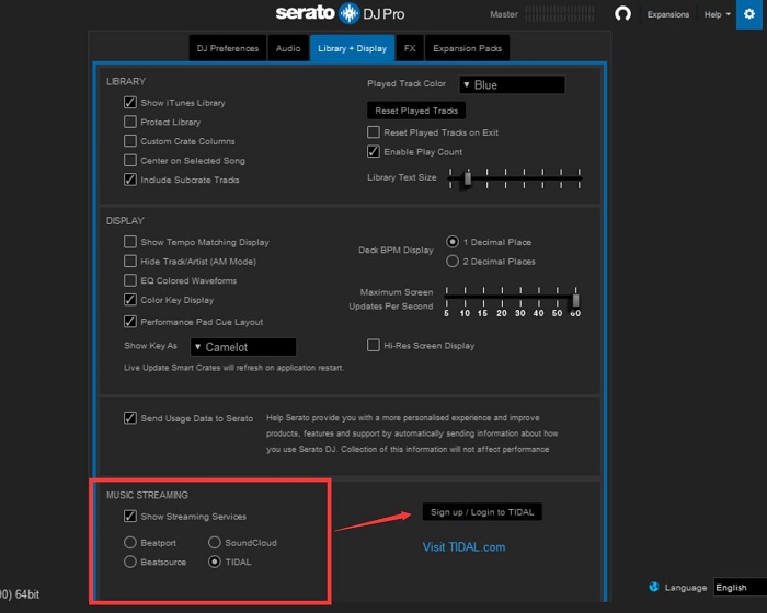 link Tidal with Serato DJ Pro