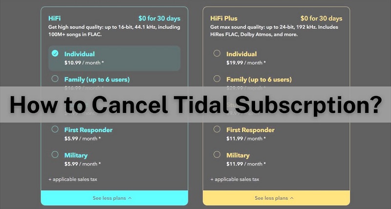 cancel your Tidal Plans