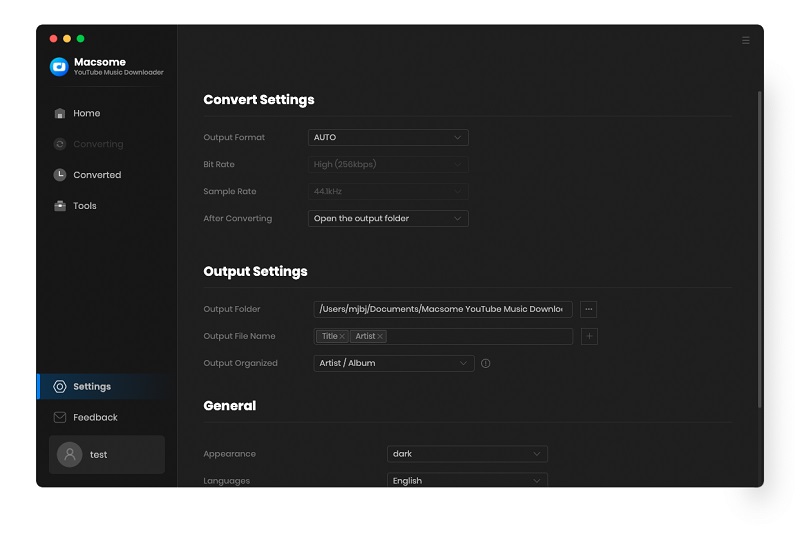 Set the output format