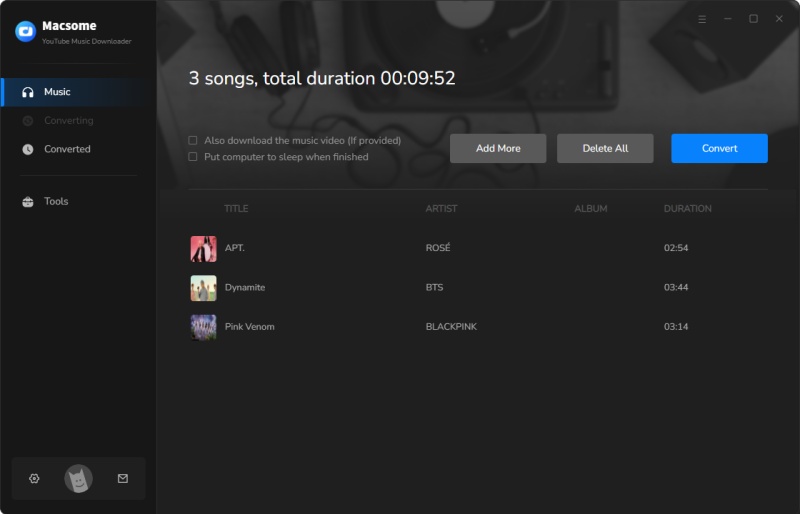 Add YouTube music