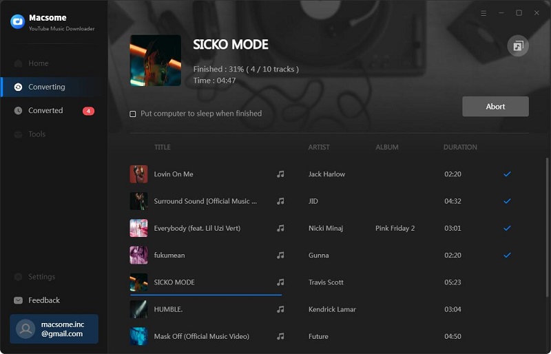 Start to convert YouTube Music to FLAC