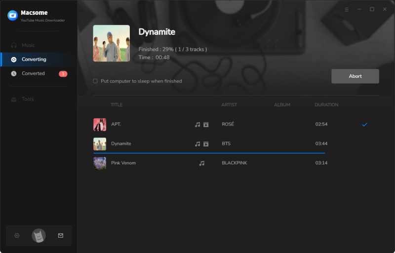 start to download youtube music to mp3