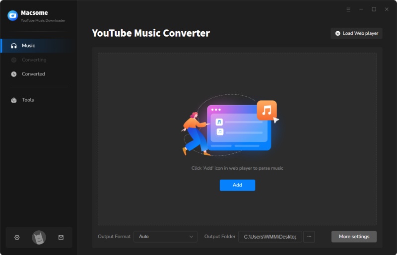 interface of Macsome YouTube Music Downloader