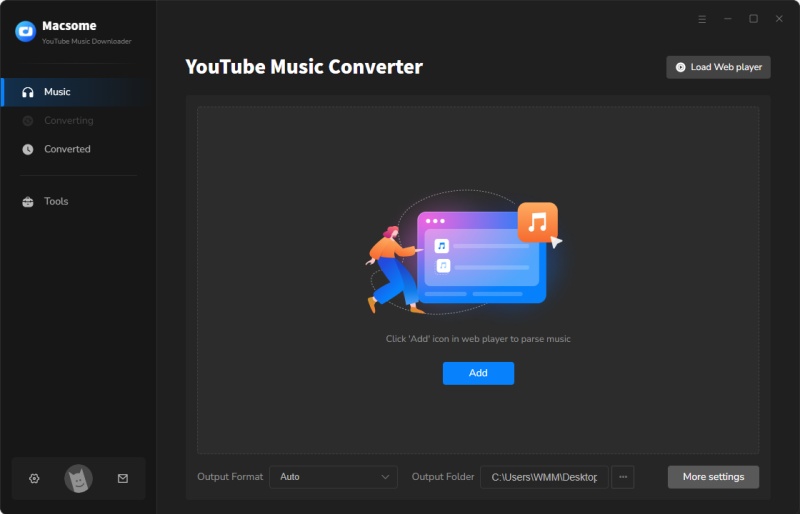 open youtube music web player