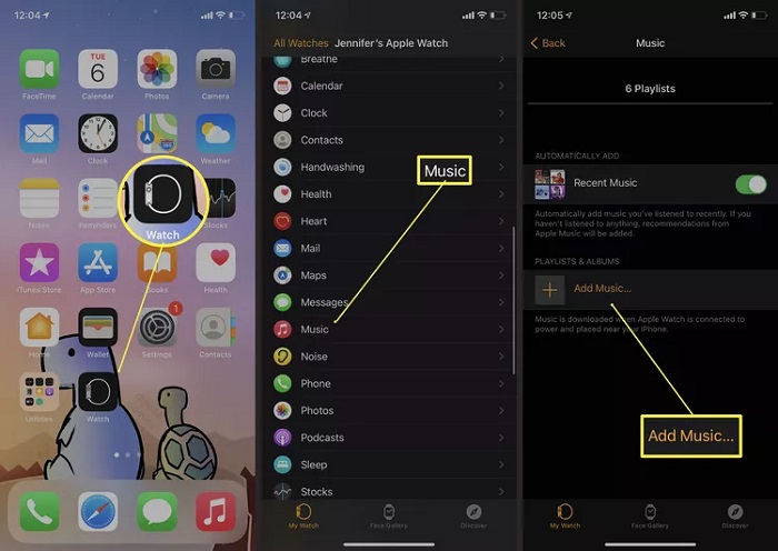 add YouTube Music to Apple Watch with iPhone