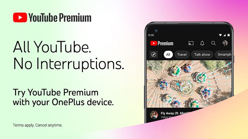 Get YouTube Premium free trial with OnePlus