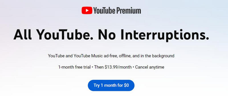 Get free YouTube Premium 1-month